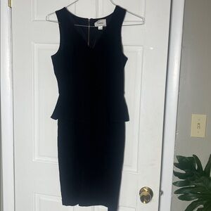 Anthropologie Ganni S Knit Miss Marple Peplum Dress Sheath Midi Work Party